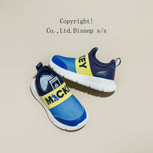  迪士尼轻便男童软底一脚蹬休闲鞋2023春秋季新款女童运动鞋
