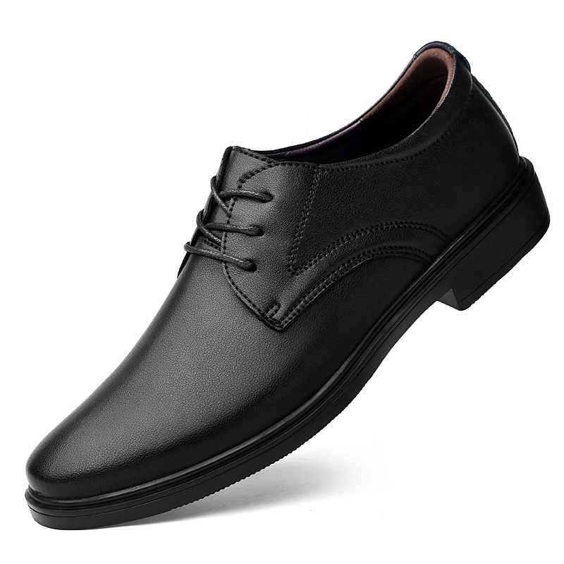 DLK8953真皮商务休闲皮鞋男37-45皮鞋码,黑色，棕色