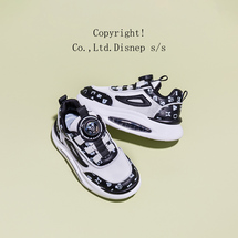 迪士尼童鞋女孩2023夏季新款透气运动鞋男孩旋转纽扣网鞋