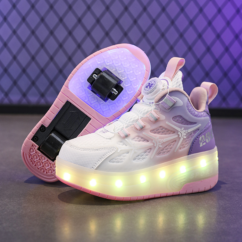 一件代发煜弋暴走鞋BY737-738儿童网面LED充电灯鞋