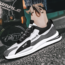 瑟跑男鞋皮面阿甘鞋运动跑步鞋