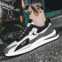 瑟跑男鞋皮面运动阿甘鞋跑步鞋