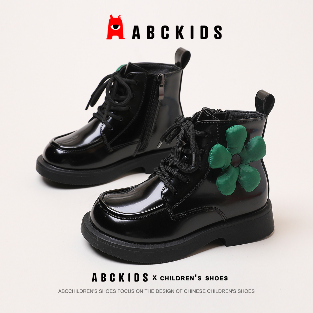 ABC新款马丁靴儿童时尚短靴女童靴子