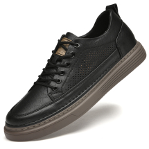 XJ896二层皮内增高休闲皮鞋37-44批105黑色,棕色,
