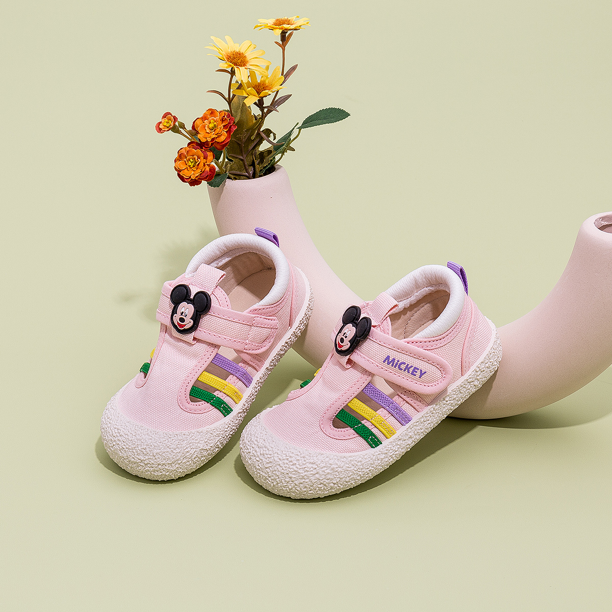 迪士尼儿童运动鞋女孩新款板鞋单网鞋低帮女童休闲鞋