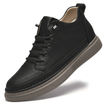 ZY2051二层皮内增高时尚板鞋37-47批105皮鞋码 黑