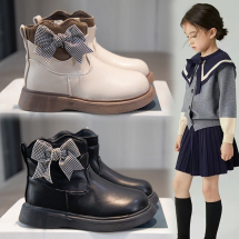 秋季韩版爆款简约时尚儿童皮靴子