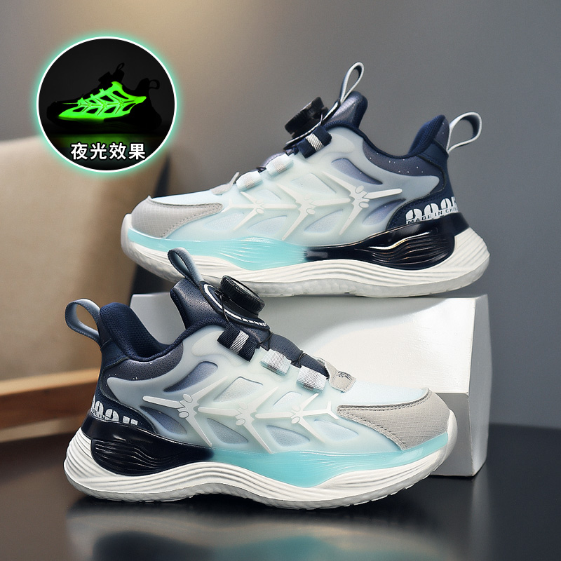 煜弋2520新款皮面纽扣篮球鞋3色31-41码一件代发