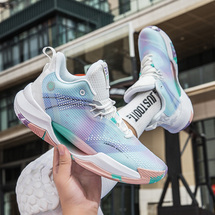 篮球鞋男女高帮实战网面透气防滑耐磨减震轻便软底学生夜光运动鞋