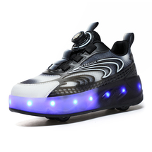 酷飞S885LED四滑轮鞋暴走鞋 30-40