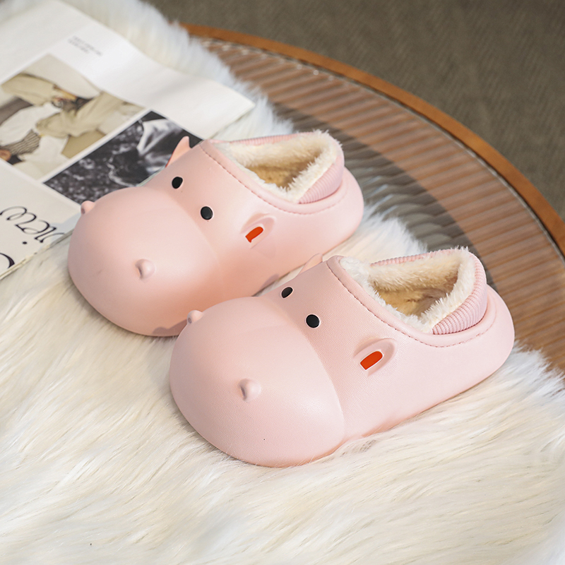 汤妮新款TX2301儿童小河马棉拖鞋保暖舒适24-35