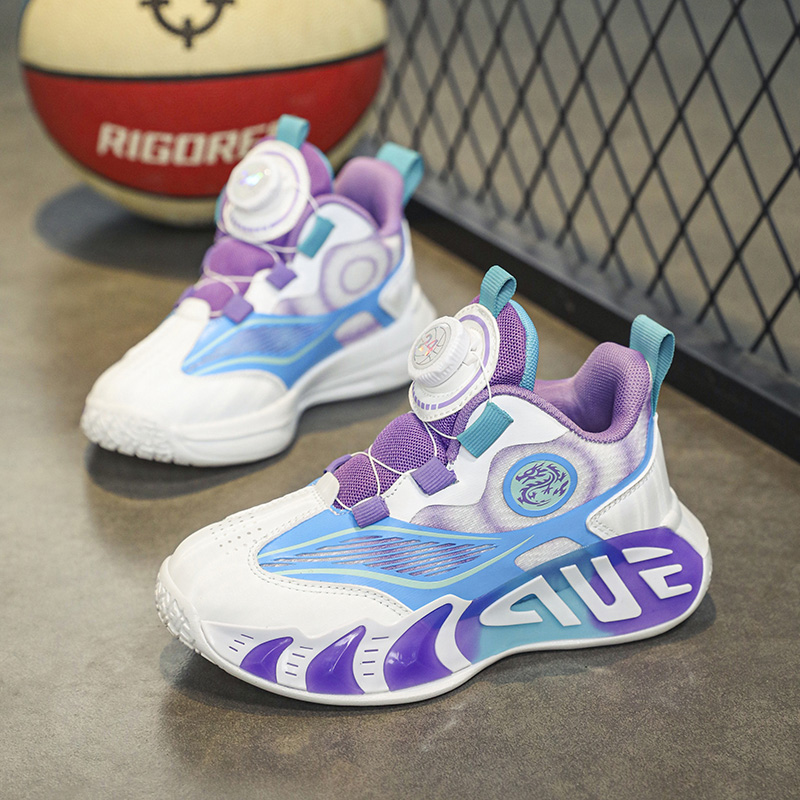 煜弋網(wǎng)面女童9360新款紐扣籃球鞋28-39碼一件代發(fā)