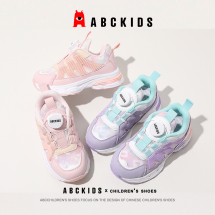 Abckids2024春季新款儿童中大童旋钮扣舒适运动鞋潮
