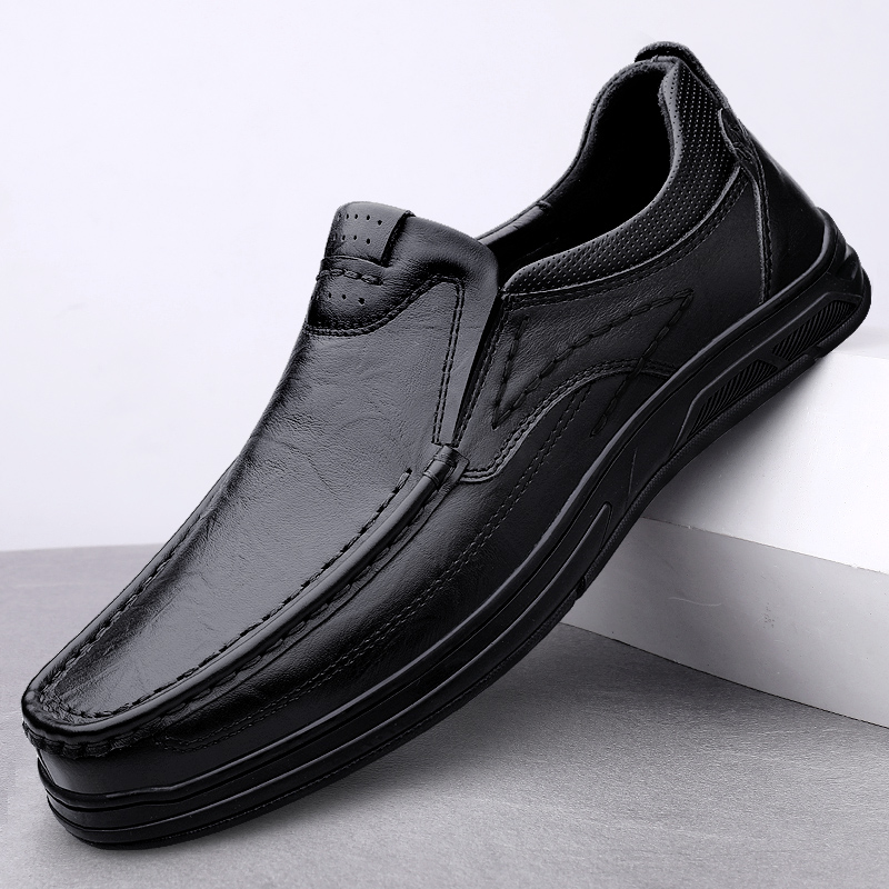 LBY2352 黑色，棕色，  37-46 头层牛皮 皮鞋标