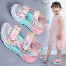 女童涼鞋2023新款夏季新款兒童百搭公主鞋小女孩愛(ài)莎冰雪奇緣