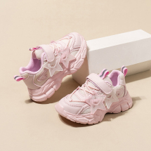 【公版】女童春季新款双网魔术贴运动鞋休闲鞋跑步鞋
