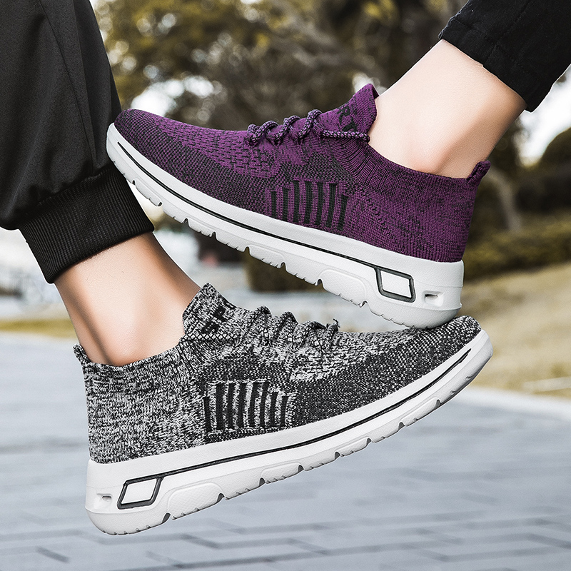 福欣 春夏情侣款飞织运动鞋休闲跑步鞋袜子鞋