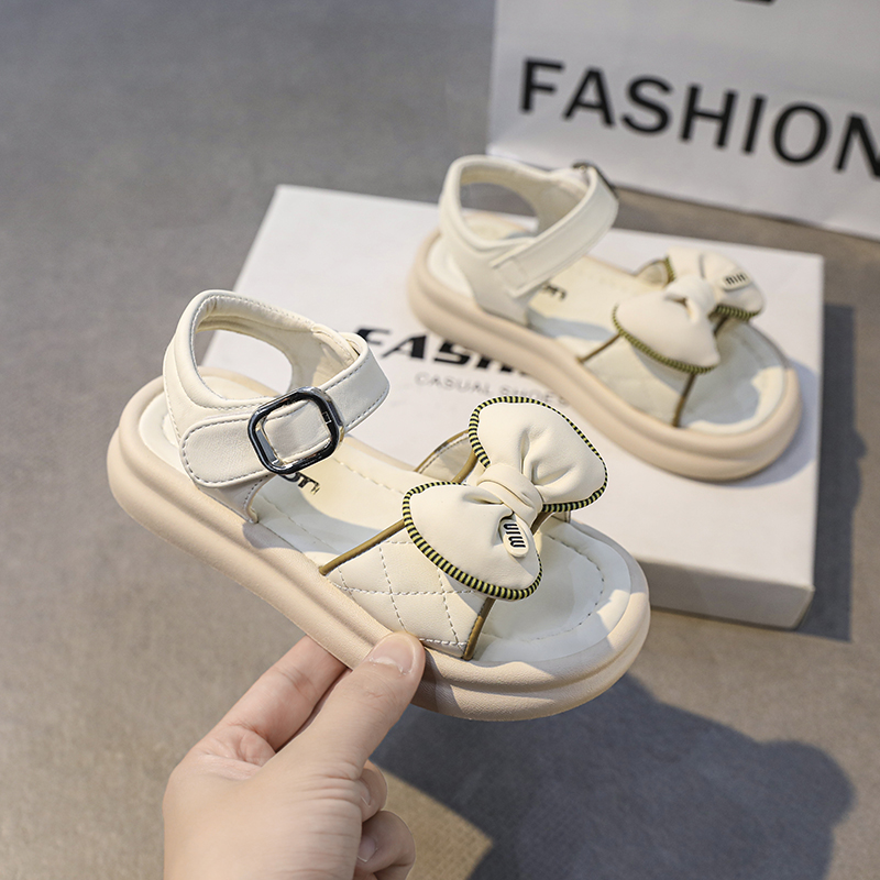 路誉童鞋M105夏季新款凉鞋优雅蝴蝶结公主鞋