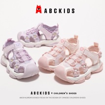ABCkids2024夏季新款女童透气包头沙滩鞋儿童运动凉鞋