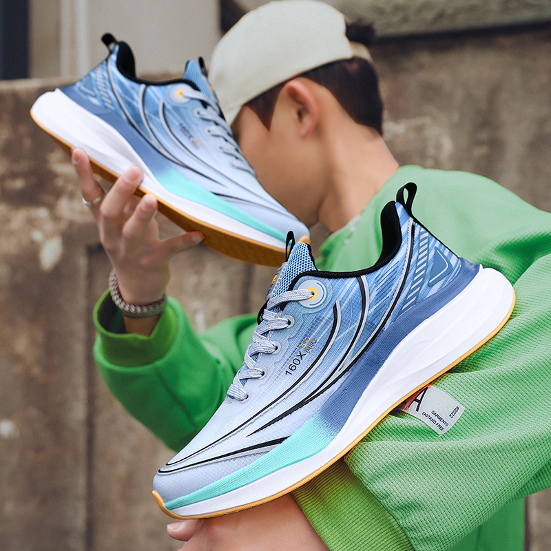 福欣-新款超轻碳板跑鞋青少年学生竞赛体育运动鞋男