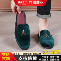 跨境temu欧美男士休闲鞋男式包头拖鞋半托凉鞋懒人鞋外贸大码