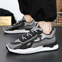 瑟跑男鞋皮面阿甘鞋运动跑步鞋