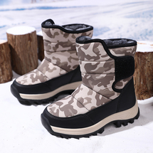 【了然鞋业】冬季新款保暖高帮大棉鞋儿童带冰爪雪地靴31-40