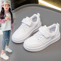 W202 儿童校园小白鞋 革面白色 26-37