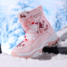 【了然鞋业】冬季新款加绒大棉儿童雪地靴带防滑狼爪28-40
