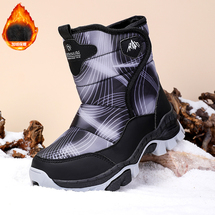 【了然鞋业】冬季新款加绒大棉儿童雪地靴带防滑狼爪30-40