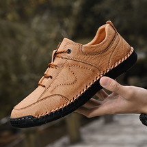 兴凯达1220跨境大码手工缝线休闲皮鞋38-48