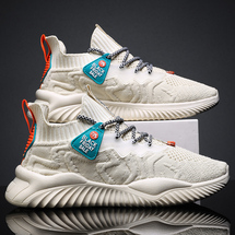 风帆鞋业 跨境爆款百搭飞织透气运动休闲男鞋跑步鞋39-44