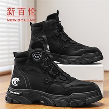 新百伦2025新款马丁靴登山户外工装靴秋冬男厚底增高耐磨鞋子