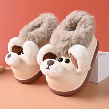 【了然鞋业】冬季加绒加厚棉鞋儿童卡通防水户外棉拖30-40