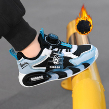 巴布豆 K012-1冬季新款皮面，二棉儿童运动鞋28-39