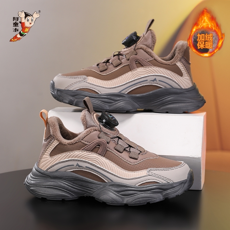 恒順童鞋新款跨境跑步鞋爆款外貿(mào)旋轉(zhuǎn)扣加絨