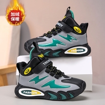 【了然鞋业】冬季新款加绒加厚棉鞋儿童户外保暖运动鞋28-40