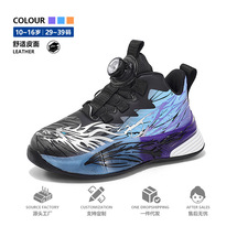 2025秋冬新款儿童皮面防水运动鞋中大童男孩跑步鞋28-39