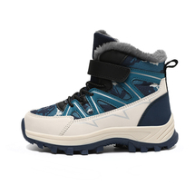 加厚雪地靴防滑冰爪儿童高帮棉鞋男孩中大童防水加绒31-40