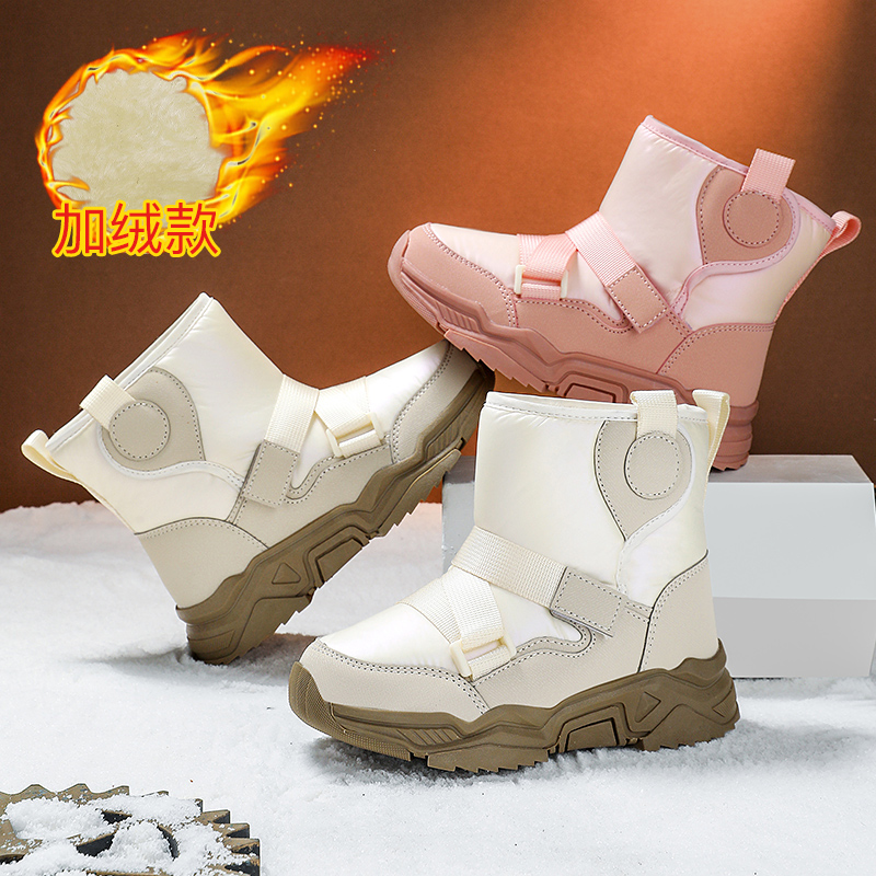 悦足1690 冬季新款加绒保暖跨境款儿童户外雪地靴31-39