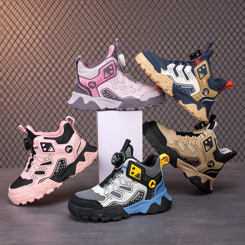 秋冬皮面/加絨兒童運動鞋中邦男女童鞋中大童休閑鞋