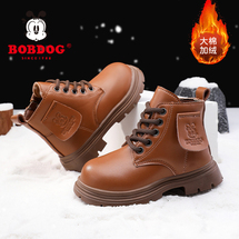 【了然鞋业】冬季新款加绒马丁靴儿童户外防水运动鞋靴28-37