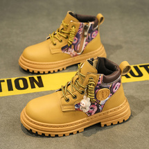 工厂直销2519-1男女童鞋精工马丁靴工装靴保暖防水鞋跨境爆