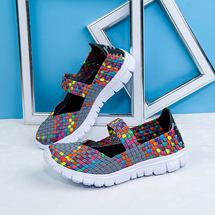 常年货足纯手工冷粘编织鞋高品质轻便弹力皮筋鞋