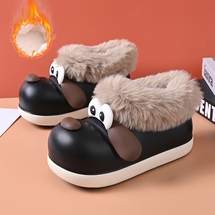 女段到童段2664 雪地靴高跟保暖厚底棉拖鞋靴子