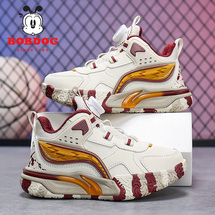 巴布豆K120 秋冬新款皮面男女童运动鞋30-40