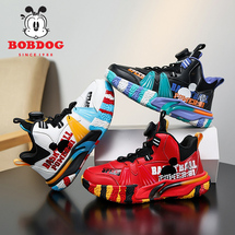 巴布豆K119 秋冬新款皮面男女童运动鞋30-40