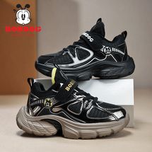 巴布豆674-2 秋冬新款皮面，二棉男儿童运动鞋28-39