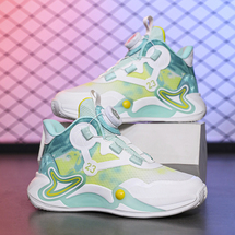 新款儿童时尚运动鞋篮球鞋防滑耐磨旋转纽扣