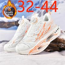 工厂直销F605皮面加绒旋钮亲子男女真爆软底情侣跑步棉鞋跨境